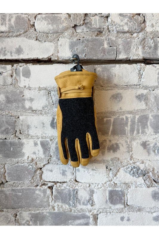 Daniel Leather Gloves - Charcoal/Tan