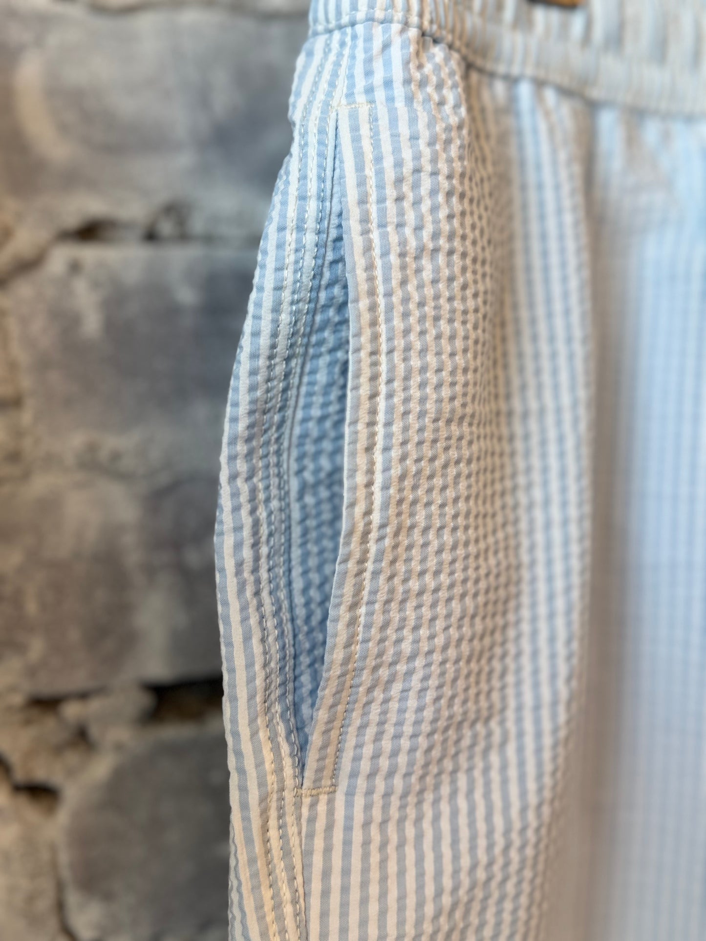 Seersucker Woven Swimshort - Sky