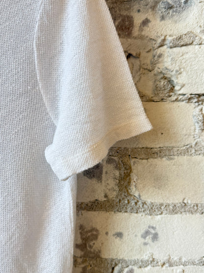 Hemp Pique SS Crew - White - DUNE + SALT