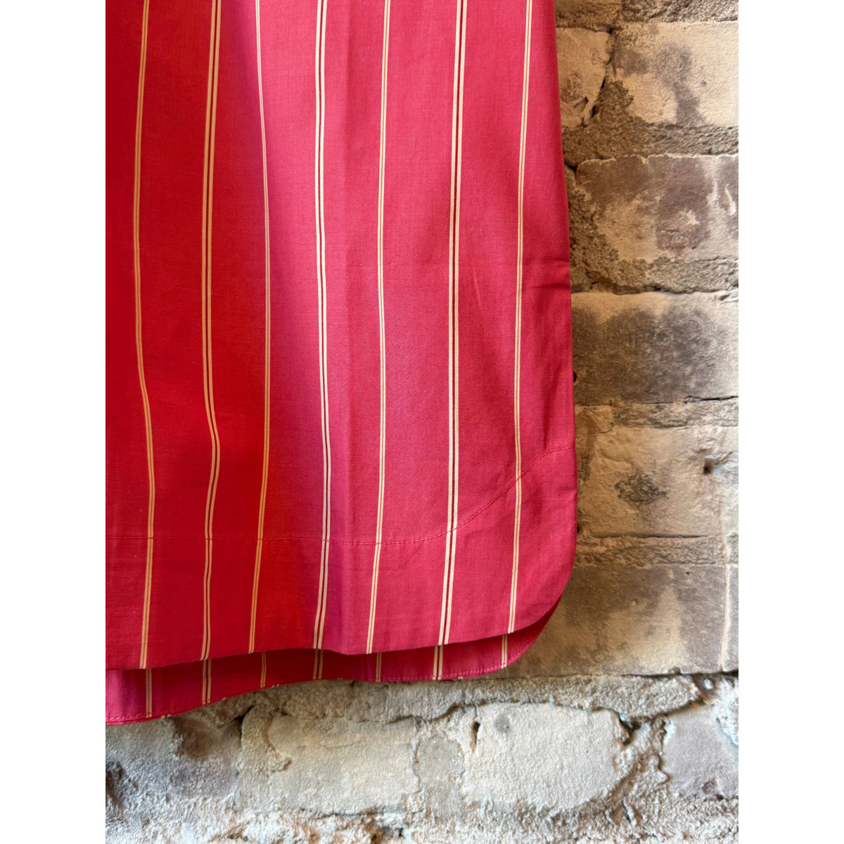 LMND Chiara Striped Short Sleeve Mini Dress - Watermelon/Salsa/Orange/Natural Firebrick