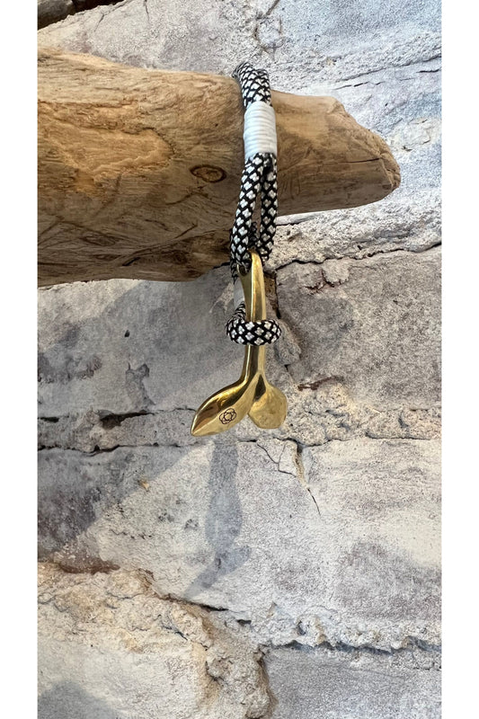 Brass Black Diamond Nautical Whale Tail - DUNE + SALT