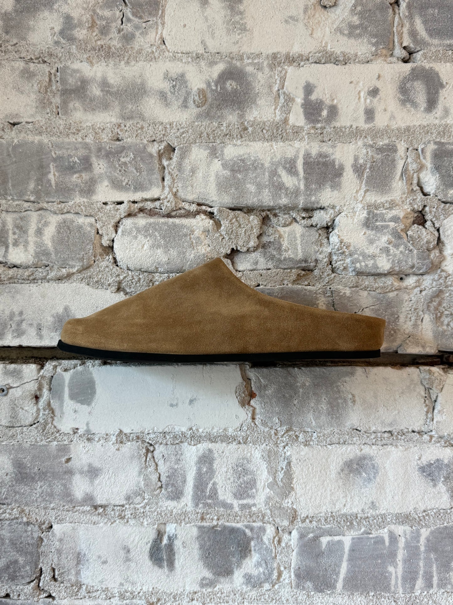Women's Dear Frances Vico Suede Mule in caramel, showcasing the stylish slip-on footwear with a sleek suede finish.