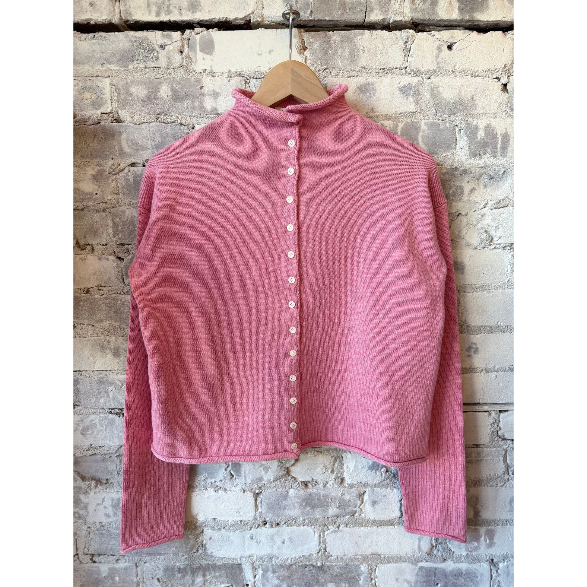 Taylor Cardigan in Cotton Cashmere - Pink Lady - DUNE + SALT