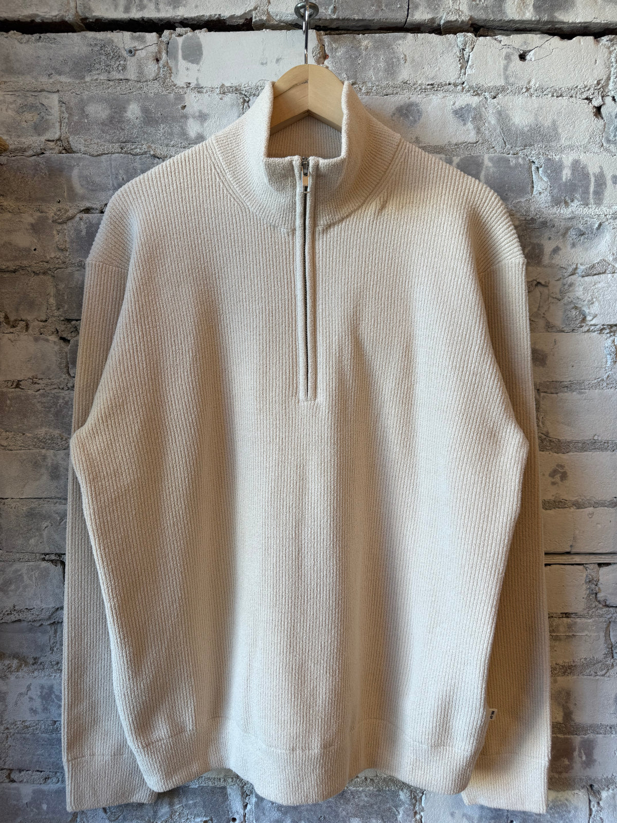NN07 Danny Half Zip Sweater - Ivory Dark Gray