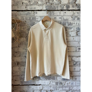 Light Fleece Rugby Knitted Polo - Stone - DUNE + SALT