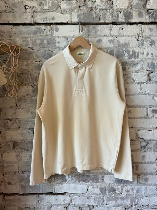Light Fleece Rugby Knitted Polo - Stone - DUNE + SALT