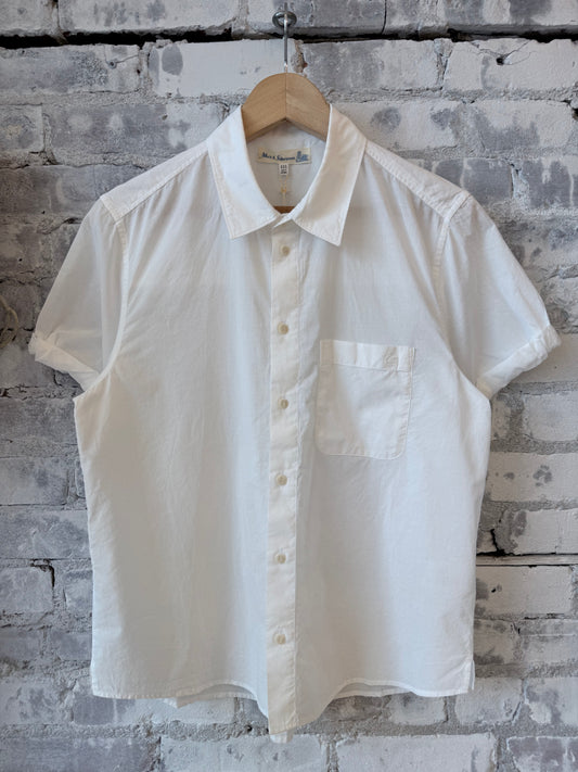 Lightweight Cotton Poplin Women's Shirt with Rolled-Up Sleeves - White - DUNE + SALT