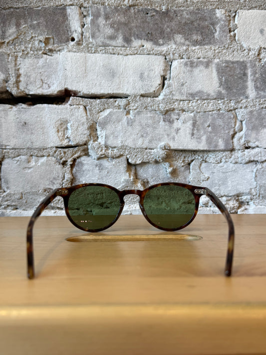 Men's Barton Perreira Banks sunglasses in chestnut and bottle green with sleek, modern frames and stylish design.