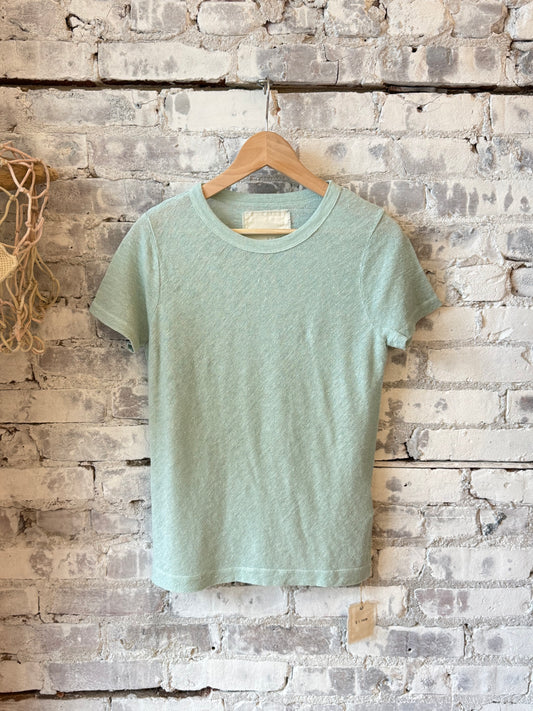 Hemp Pique SS Crew - Dusty Mint - DUNE + SALT