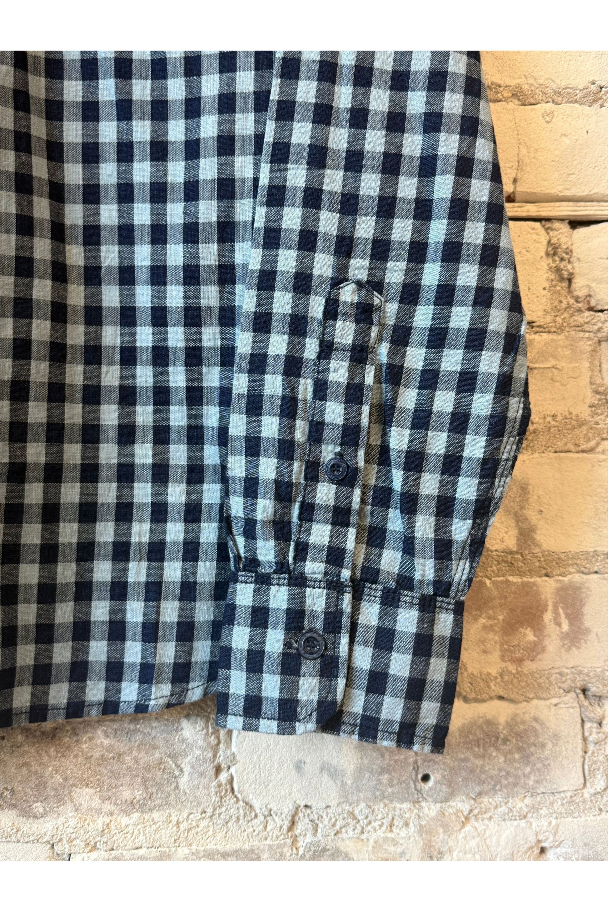 Wells Gingham Workwear Shirt - Indigo - DUNE + SALT