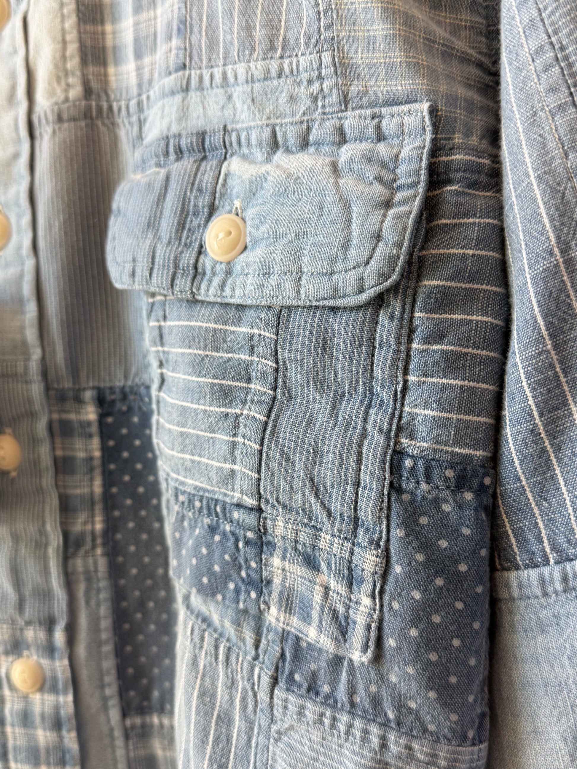 Classic Fit Chicago Workshirt - Indigo Patchwork - DUNE + SALT