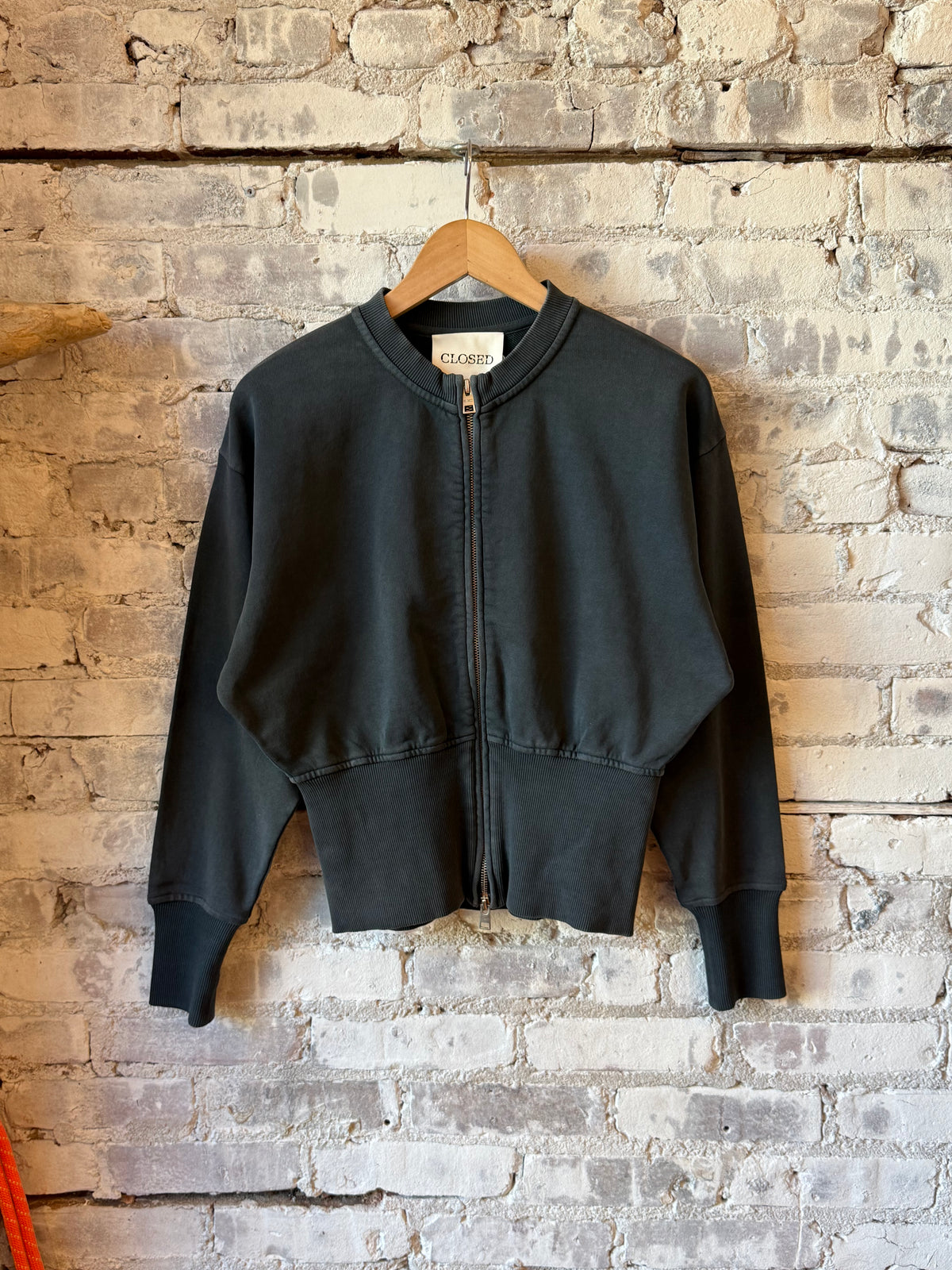 Closed Women's Zipped Sweat Jacket - Black Dark Slate Gray