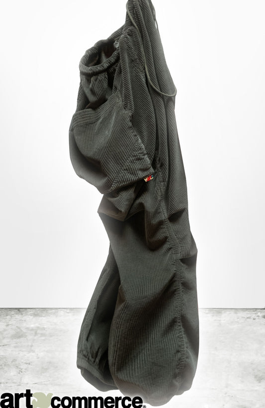Freecity CASHMERE/BLEND LOOSE DRAWCORD BIGGY CORDUROY PANT - Twigs White Smoke