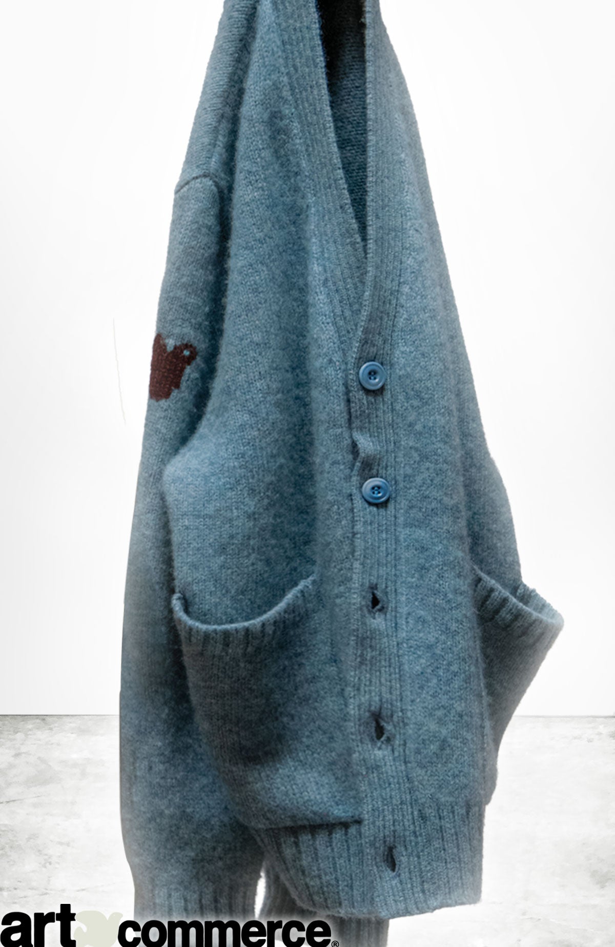 Freecity SUPERYUMM NORWEGIAN WOOL POCKET CARDIGAN - Norwegian Blue White Smoke
