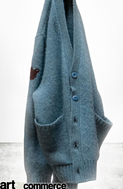 Freecity SUPERYUMM NORWEGIAN WOOL POCKET CARDIGAN - Norwegian Blue White Smoke