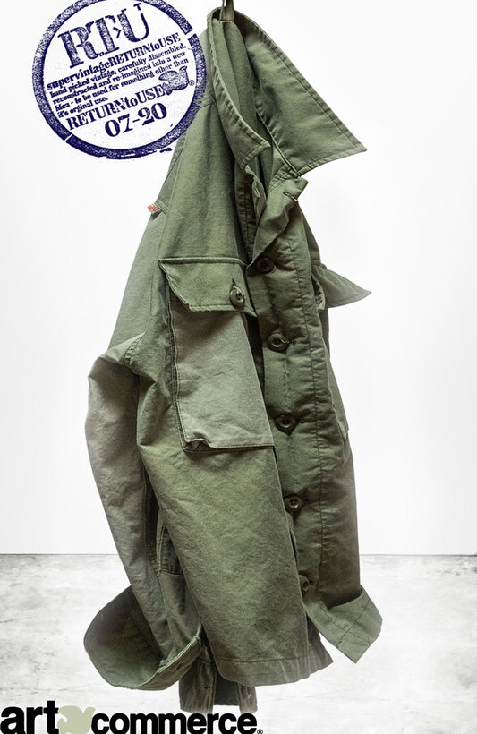 Women's RTU Surplus Green Biggy Shirt by Freecity, featuring a relaxed fit and casual workshop uniform style.