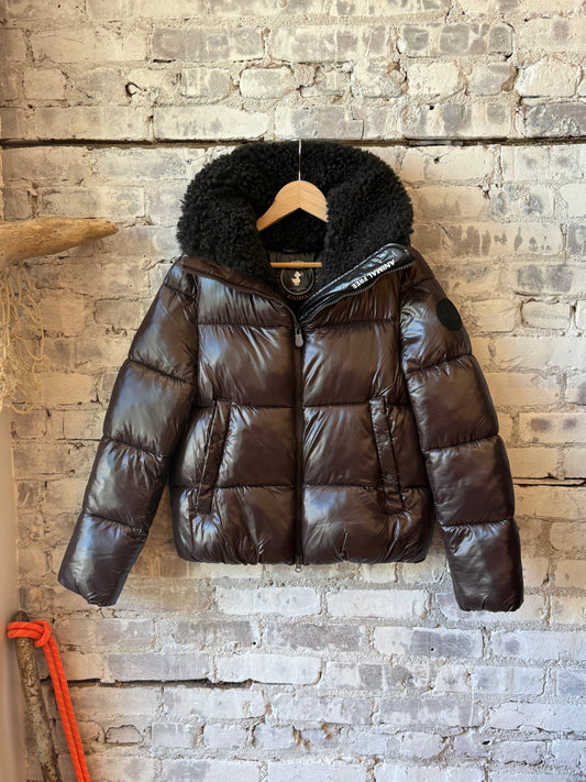 Save The Duck Moma Puffer Jacket - Brown Black Gray