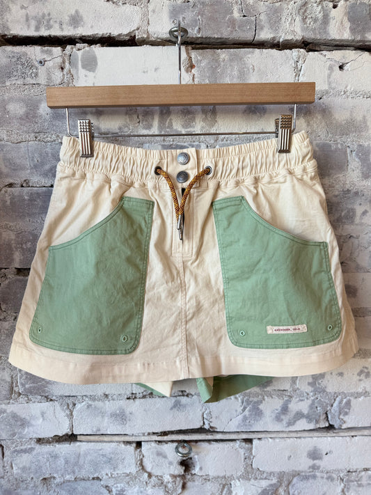 Ditch-Hiker Scooter Skirt - Oatmeal/Faded Willow Green - DUNE + SALT