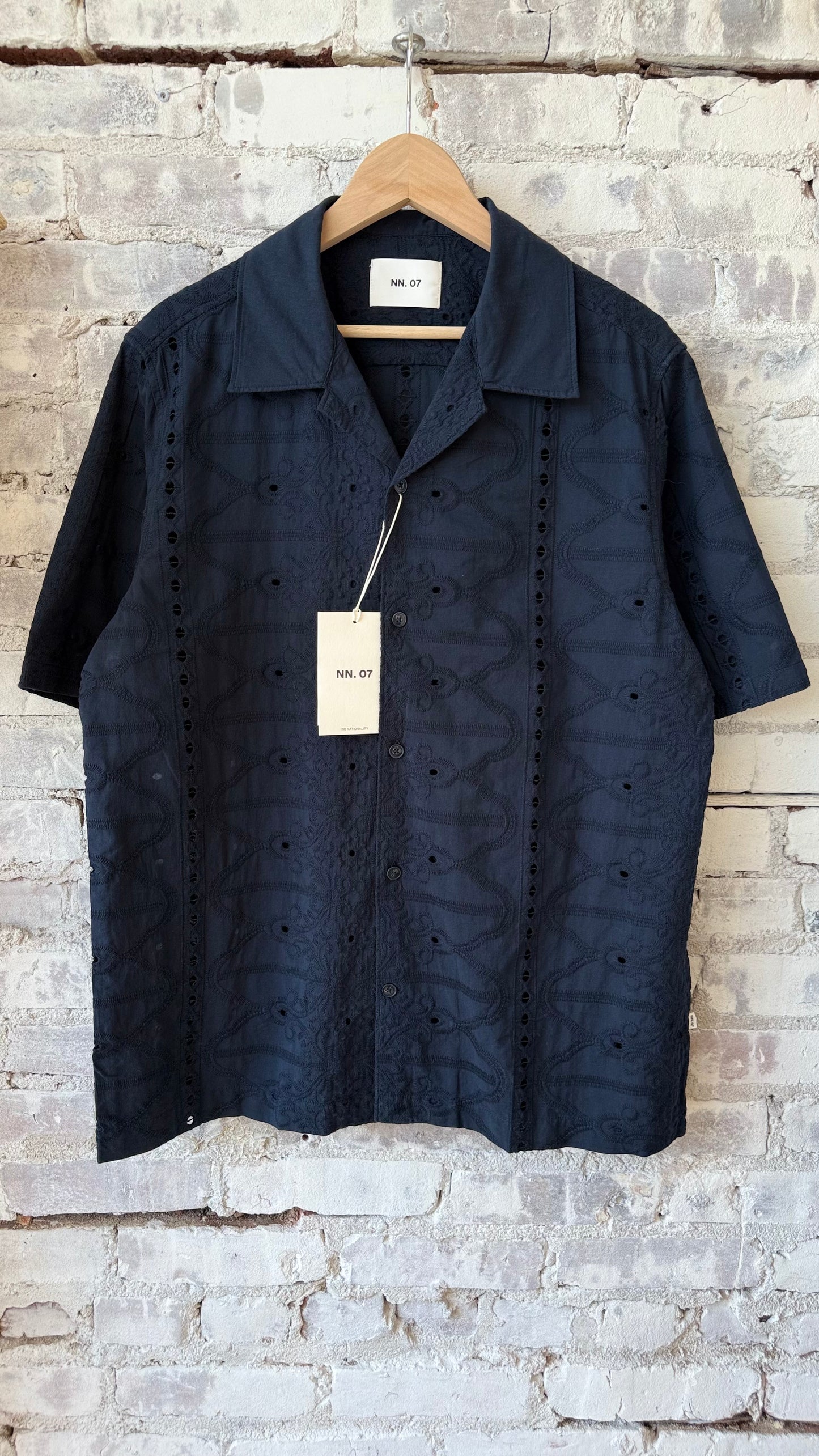 Julio Embroidery Shirt - Navy Blue - DUNE + SALT