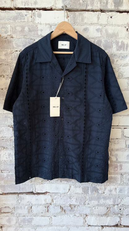 Julio Embroidery Shirt - Navy Blue - DUNE + SALT