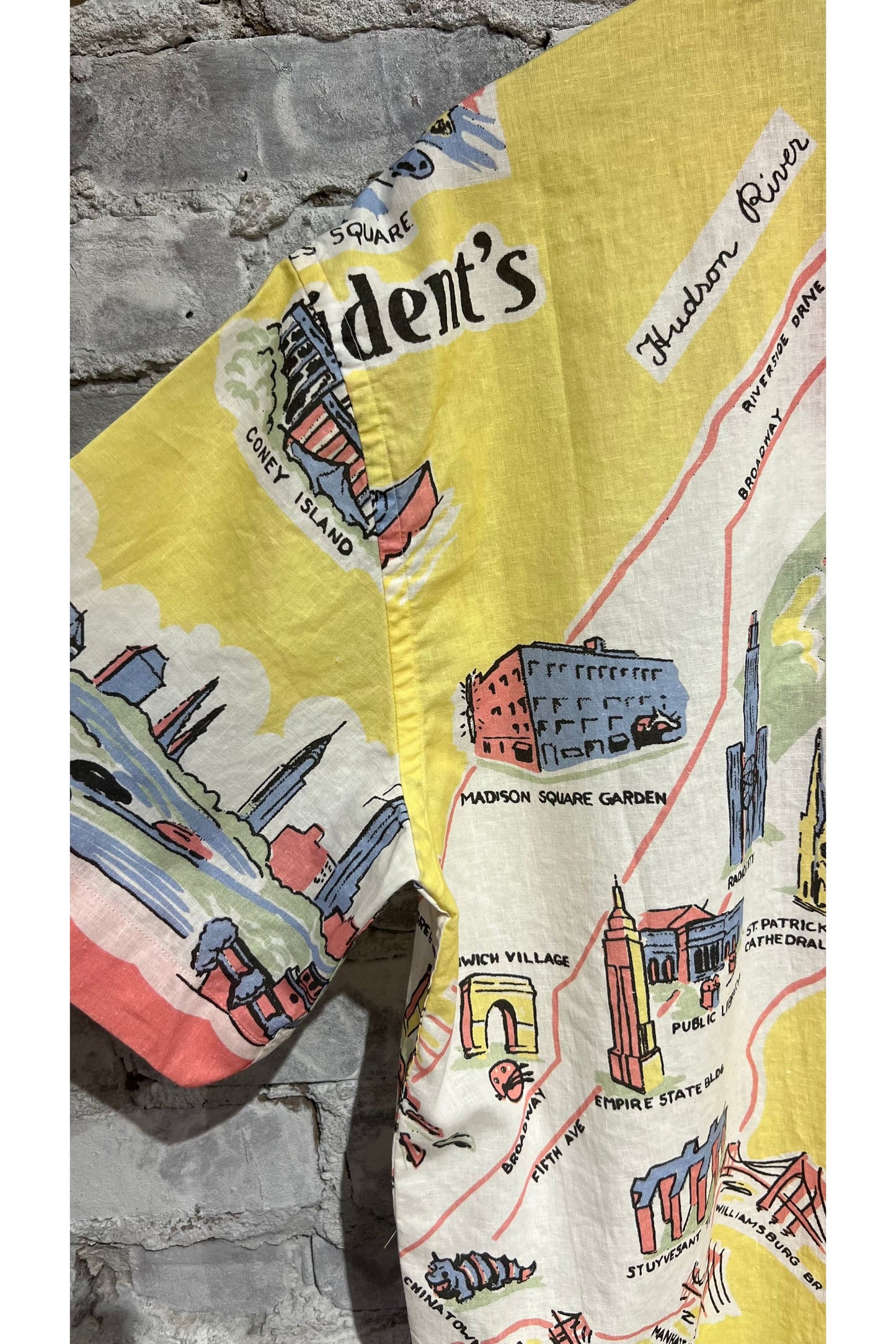 Poplin Reef Shirt - Yellow New York Map - DUNE + SALT