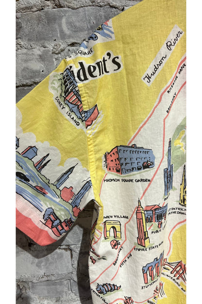 Poplin Reef Shirt - Yellow New York Map - DUNE + SALT