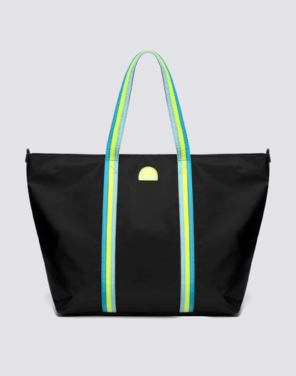 Bon Bag Beach Tote with Rainbow Details - Black
