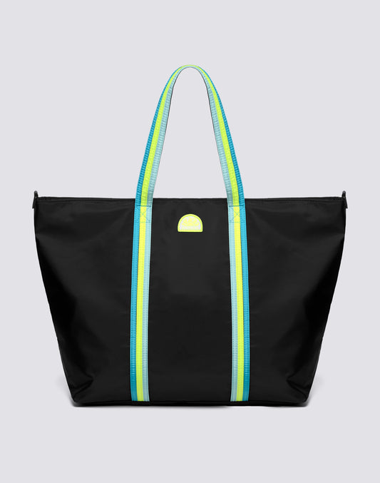 Sundek Bon Bag Beach Tote with Rainbow Details - Black Lavender