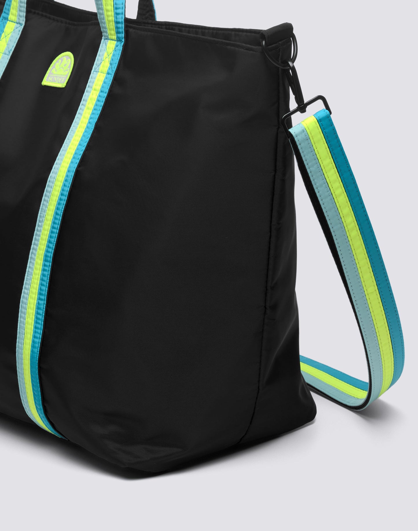 Bon Bag Beach Tote with Rainbow Details - Black