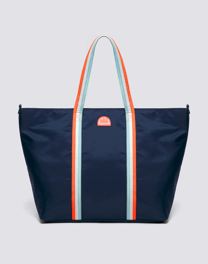 Bon Bag Beach Tote with Rainbow Details - Navy