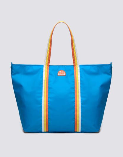 Bon Bag Beach Tote with Rainbow Details - Reef Blue