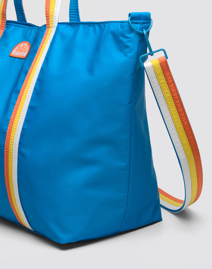 Bon Bag Beach Tote with Rainbow Details - Reef Blue