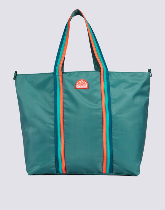 Sundek Bon Bag Beach Tote with Rainbow Details - Camo Green Lavender