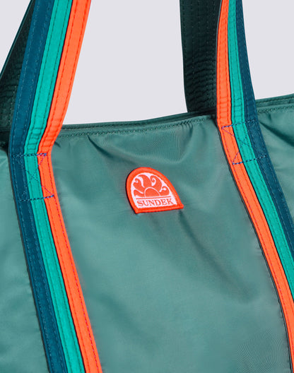 Bon Bag Beach Tote with Rainbow Details - Camo Green