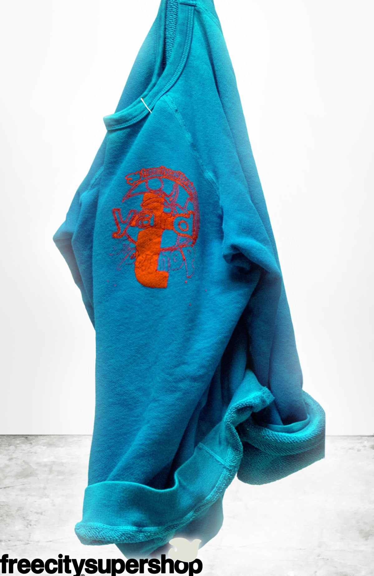 FreeCity ARTYARD/SUPERSHOP STAMP SUPERYUMM RAGLAN - Krishna Blue White Smoke