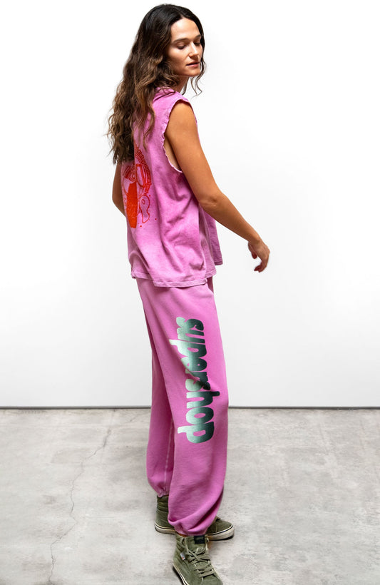 FreeCity ARTYARD/SUPERSHOP SUPERVINTAGE YUMM OG SWEATPANT - Pinkshroom Powder White Smoke