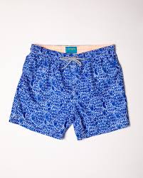 Men's Cyclist Liner Swim Trunks - Abstract Fish Navy - DUNE + SALT