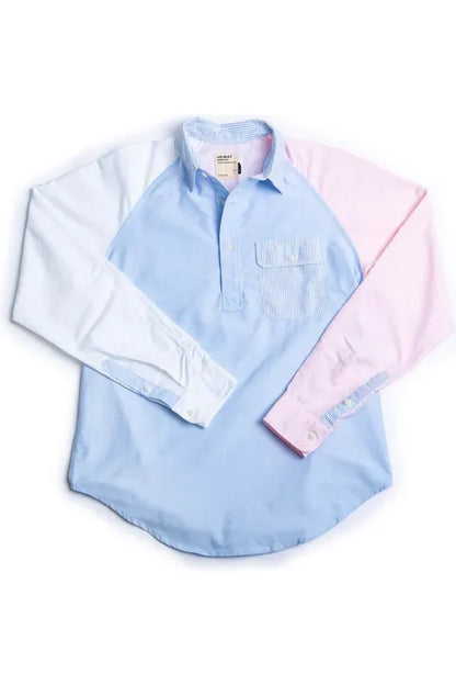 Oxford Shirt Pop Over - Patchwork Multi - DUNE + SALT