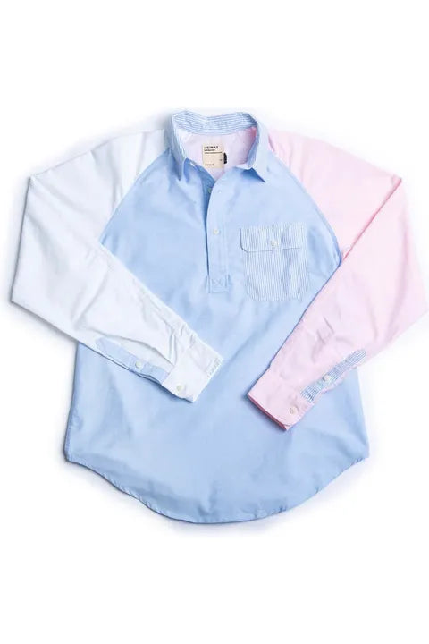 Oxford Shirt Pop Over - Patchwork Multi - DUNE + SALT