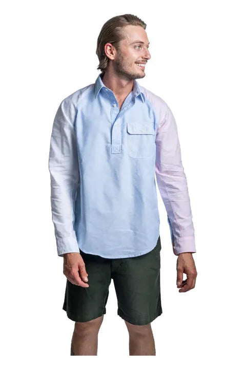 Oxford Shirt Pop Over - Patchwork Multi - DUNE + SALT