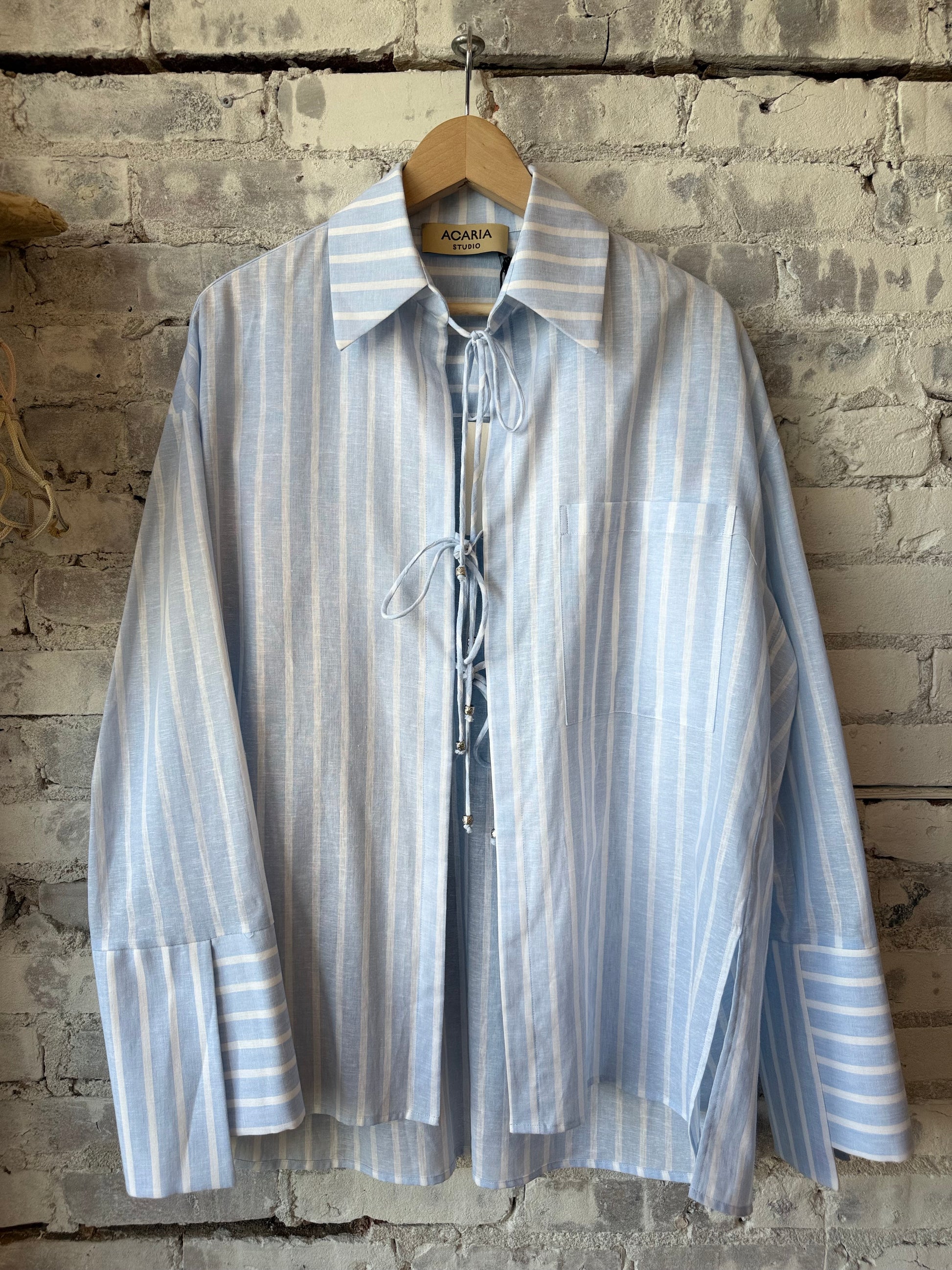 Sicilia Linen Shirt - White/Blue Stripe - DUNE + SALT