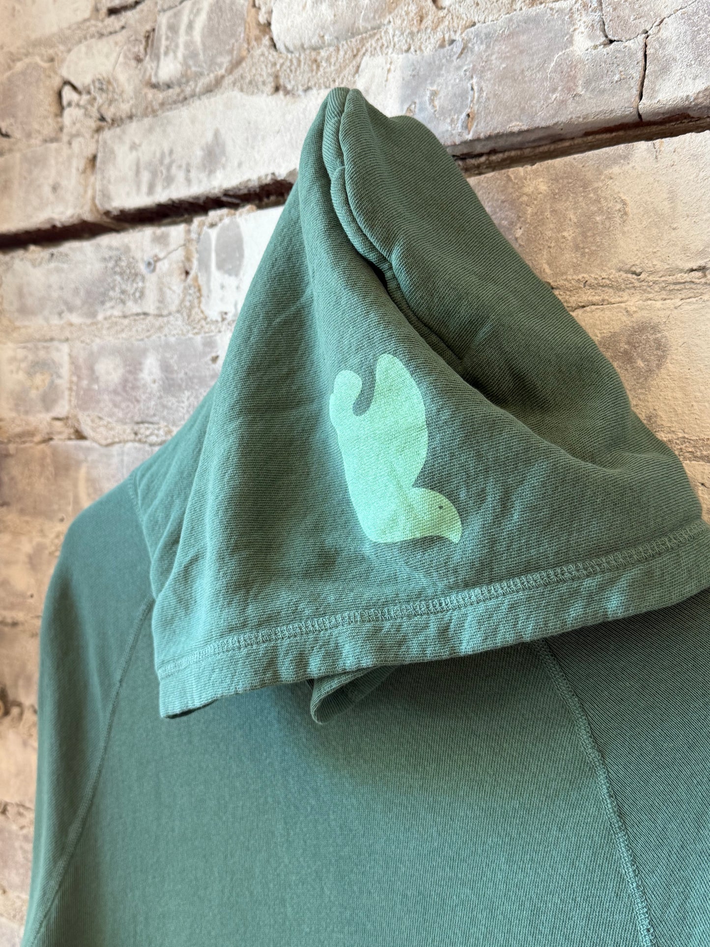 Women's Freecity BASICGOODNESS LT Terry Fluff Hoodie in light green, soft terry fabric with a cozy, relaxed fit.
