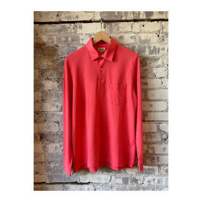 Cotton Piqué Rugby Polo - Faded Coral - DUNE + SALT
