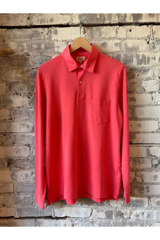 Cotton Piqué Rugby Polo - Faded Coral - DUNE + SALT
