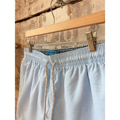 Men's Cyclist Liner Swim Trunks - Solid Linen Sky - DUNE + SALT