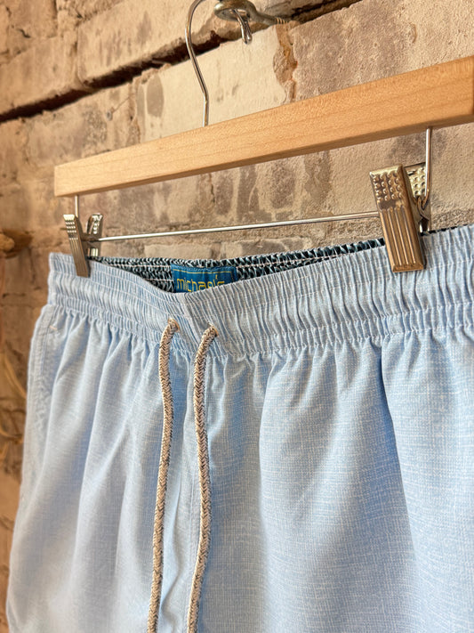 Men's Cyclist Liner Swim Trunks - Solid Linen Sky - DUNE + SALT