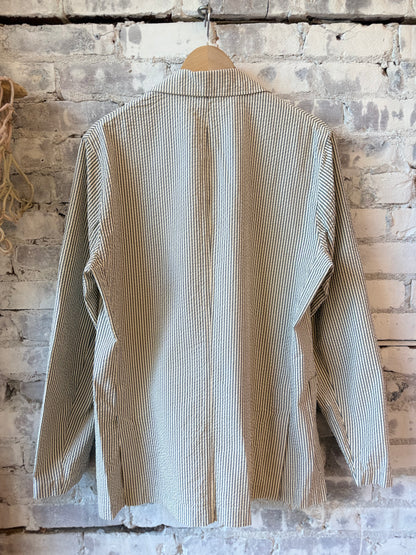 Jules Woven Jacket - Blue & Cream