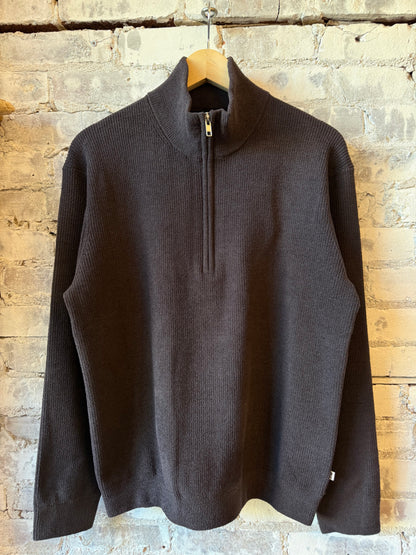 NN07 Danny Half Zip Sweater - Deep Truffle Dark Slate Gray