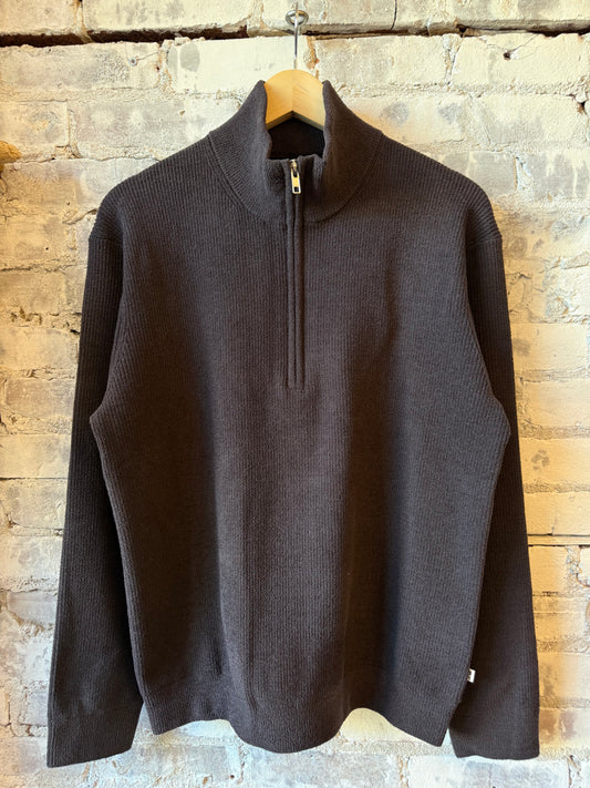 NN07 Danny Half Zip Sweater - Deep Truffle Dark Slate Gray