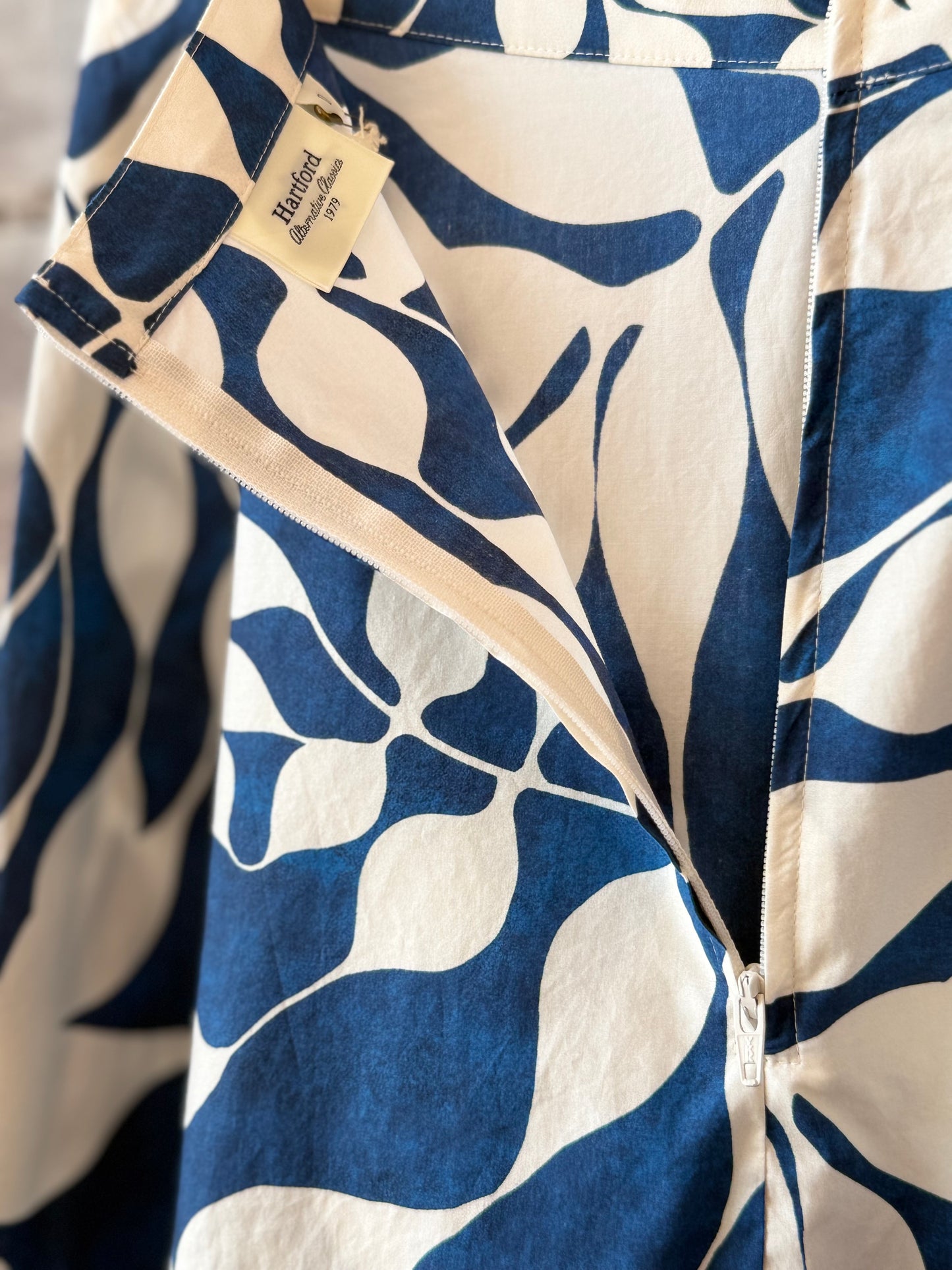 Joyce Woven Skirt - Raw White/Blue